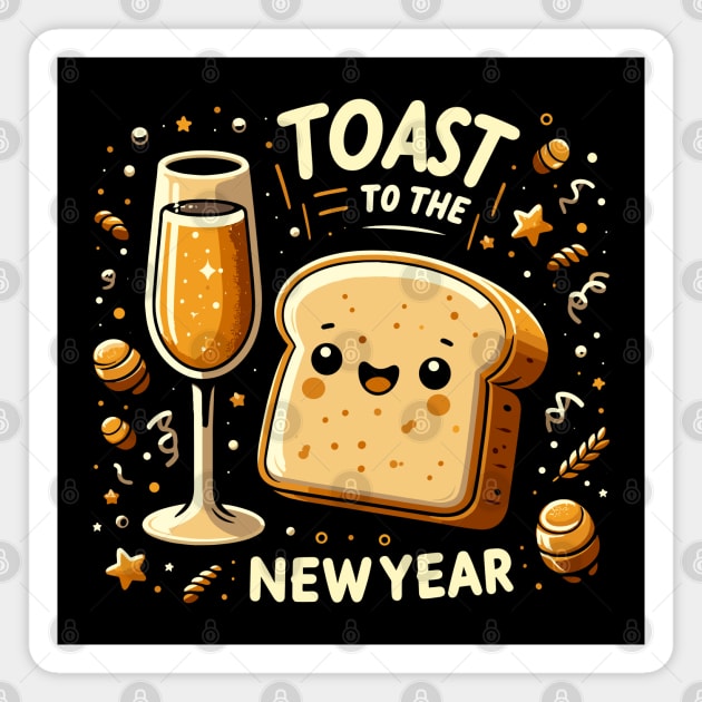 Funny toast to the new year Magnet by TomFrontierArt